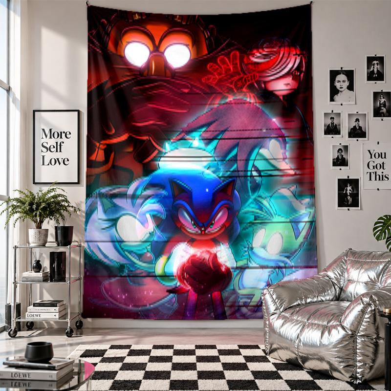 Wall TapestrySonic the Hedgehog Art Hanging Cloth Decorative Background Cover for Room Decoration