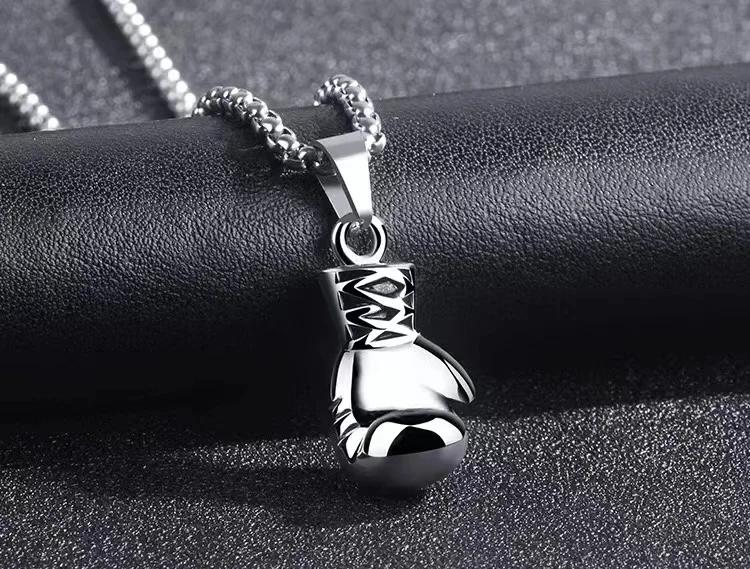 Boxing Gloves Solid Color Pendant Fashion Men Athletic Leisure Jewelry Hip Hop Necklace Street Black Boxing Gloves Necklace