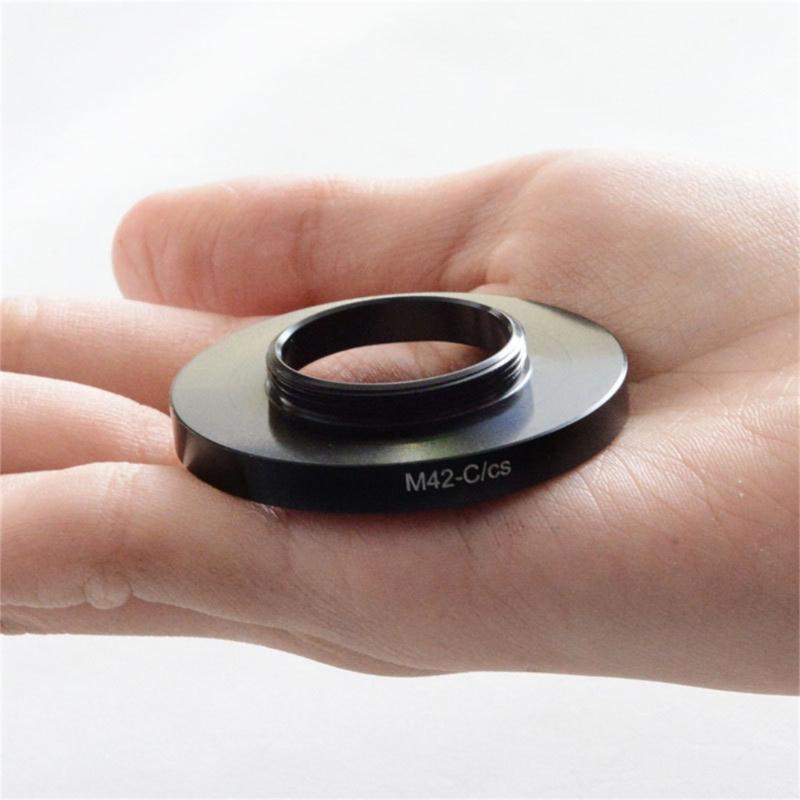 M42 To C Mount Adapter Microscope Lens Adapter Coupling Adapter Rings M42x0.75mm To C Mount Aluminum Adapter Black