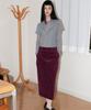 Yansisi Double Button Corduroy Skirt - Grape