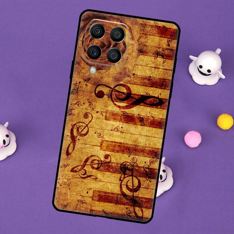 Piano keys Vintage Music Notes Cover For Samsung Galaxy M11 M51 M31 M33 M13 M23 M53 M15 M55 M14 M34 M54 M20 M32 M52 Case