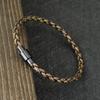 Noter New Men Leather Bracelet Stainless Steel Magnetic Buckle Punk Braslet Cuir Homme Handmade Vintage Jewelry Gift For Him