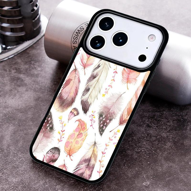

Watercolor Feather Pattern Design Phone Case For iPhone 17,16e,15,14,13,12,11,Mini,Pro,MAX soft Silicone Cover iPhone 14 Plus