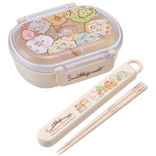 Skater Children's Chopsticks and Chopstick Case Set, 16.5cm, Bento Box Size, Antibacterial, Easy-Opening Sliding Design, Made in Japan, Girls', Sumikk