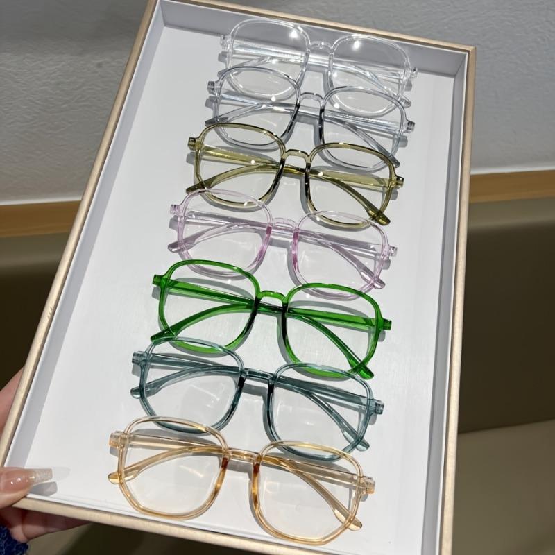 3pcs Retro Jelly Color Square Frame Clear Lens Glasses for Women