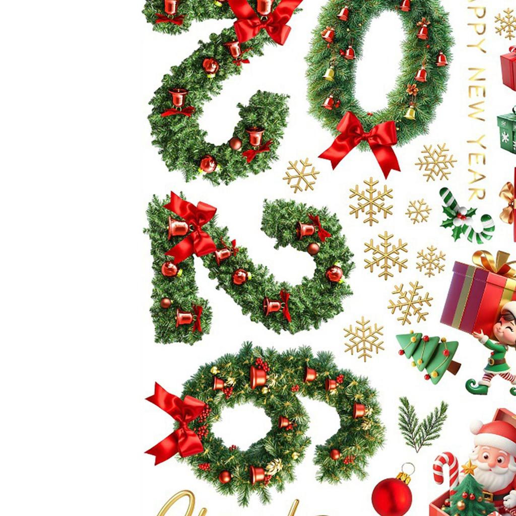 Christmas Window Stickers Removable Unique Cute Festive Charm Clings Xmas Decor for Club Home