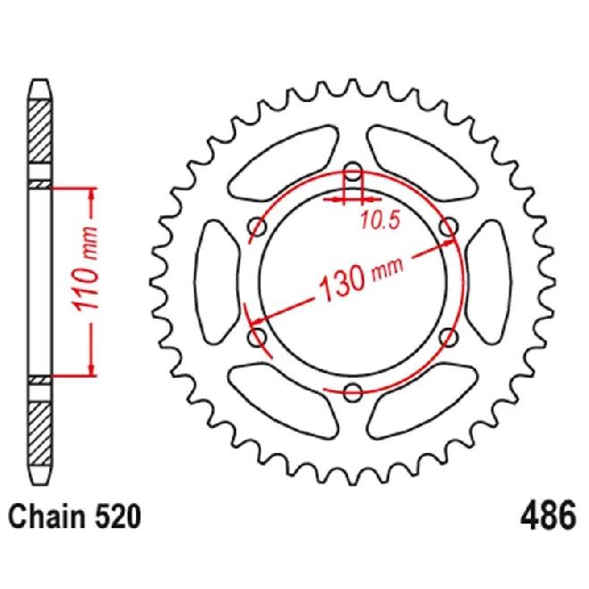 520 Motorcycle Rear Sprocket For Yamaha MT25 MT-25 YZFR25 16-18 YZF-R3 15-24 MT03 MT-03 MTN320 16-24 R6 YZFR6 03-24 YZFR6S 06-10