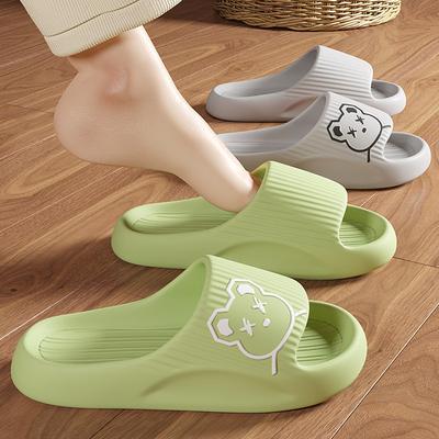 Zuhause Sommer Damen Herren Hausschuhe Dicke Flache Plateau Strand Pantoletten Weiche Bad Cartoon Sandalen Mode Anti-Rutsch Paar Hausschuhe