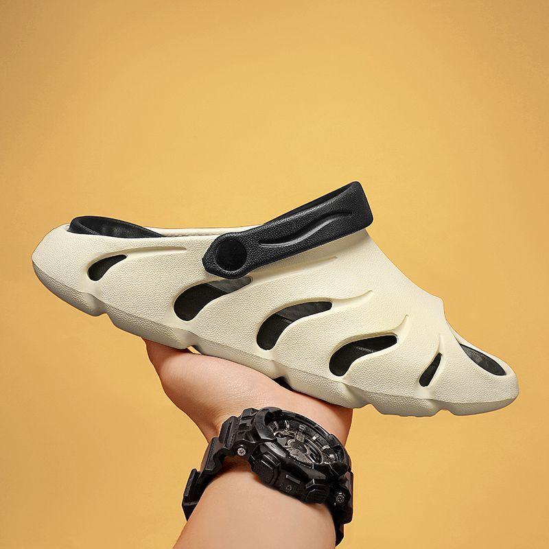 

2025 Summer Fashionable Versatile Trend Men s Comfortable Versatile Ultra-light Out Travel Men s Slippers 40-41 бежевий