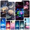 Lotus Blue White Flowers Phone Case For Samsung Galaxy A52 A32 A22 A12 A51 A31 A50S A30S A20S A10S Note 20 Ultra 10 Plus S10 A72