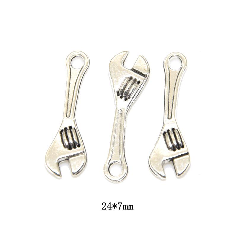 Set of 17 DIY Jewelry-Making Tools: Screwdriver, Wrench, Axe, Saw, and Pendant Accessories