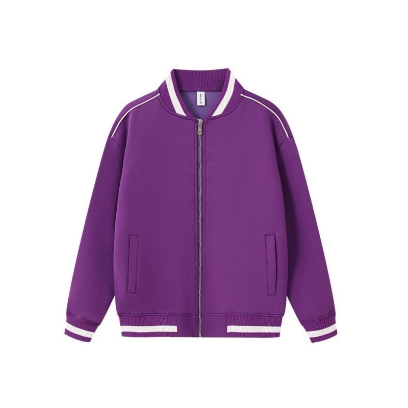 Shoulder Contrasting Line Zipper Jacket Men's and Women's Autumn and Winter Loose Leisure College Style Sweater