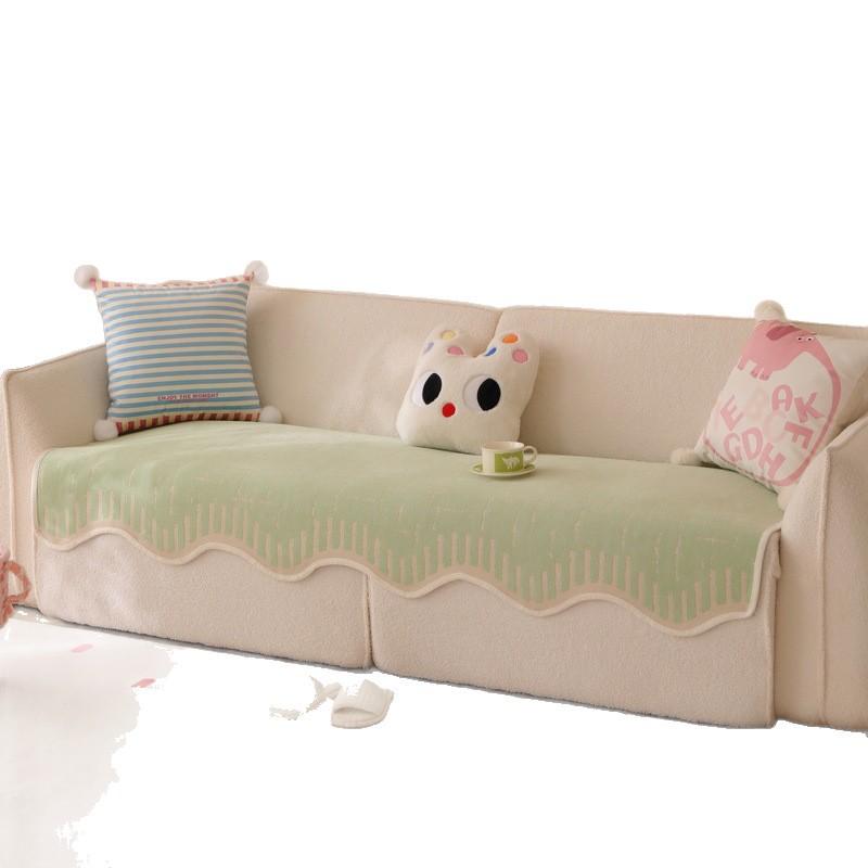 Dopamine Color Sofa Cushion  New Summer Chenille Cover Towel One-Piece Non-Slip Four-Season Seat Cushion