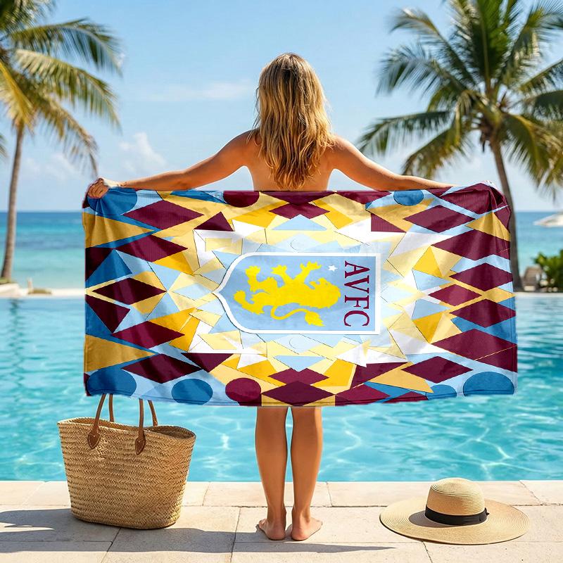 Asciugamano da Spiaggia Aston Villa Football in Morbida Microfibra Asciugatura Rapida Assorbente per Spiaggia Piscina Viaggio