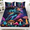 Cat Astronaut Pattern Mattress Three-Piece Digital Printing Mattress Bedding Set Adult Children