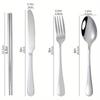 1Set Portable Travel Reusable Flatware Silverware, Stainless Steel Travel Flatware