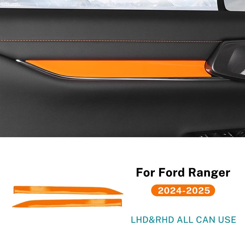 For Ford Ranger 2024 2025 LHD RHD Car Door Decor Panel Carbon fiber pattern Interior Accessories