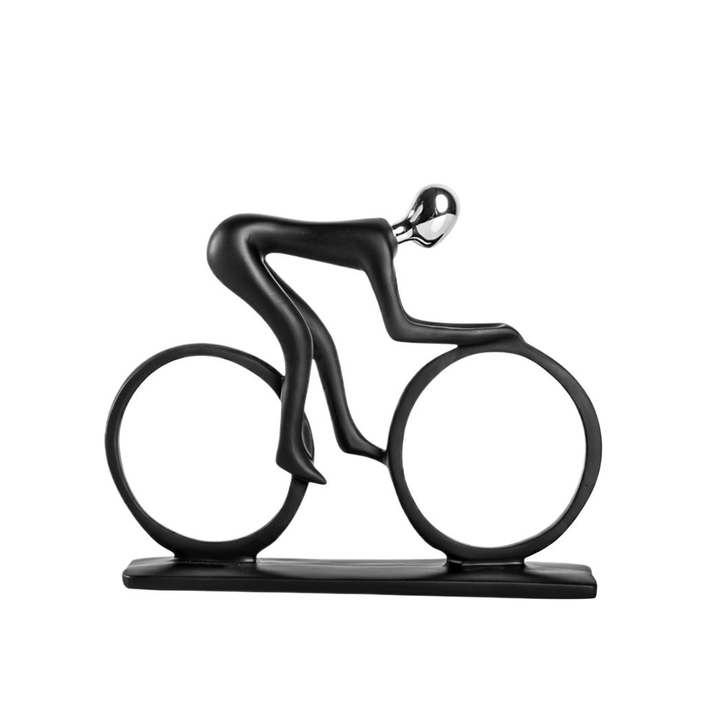 Modern Abstract Cyclist Sculpture Desktop Ornament Creative Sports Bicycle Figurine Home Office Decorative Accent Piece