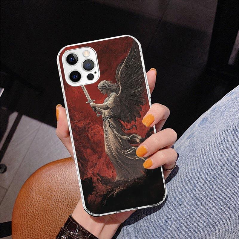 Archangel Michael Phone Case For iPhone 13 12 Mini 11 Pro Max XS XR X SE 7 8 Plus 5S 5 6S 6 Gift Print Cover Fundas