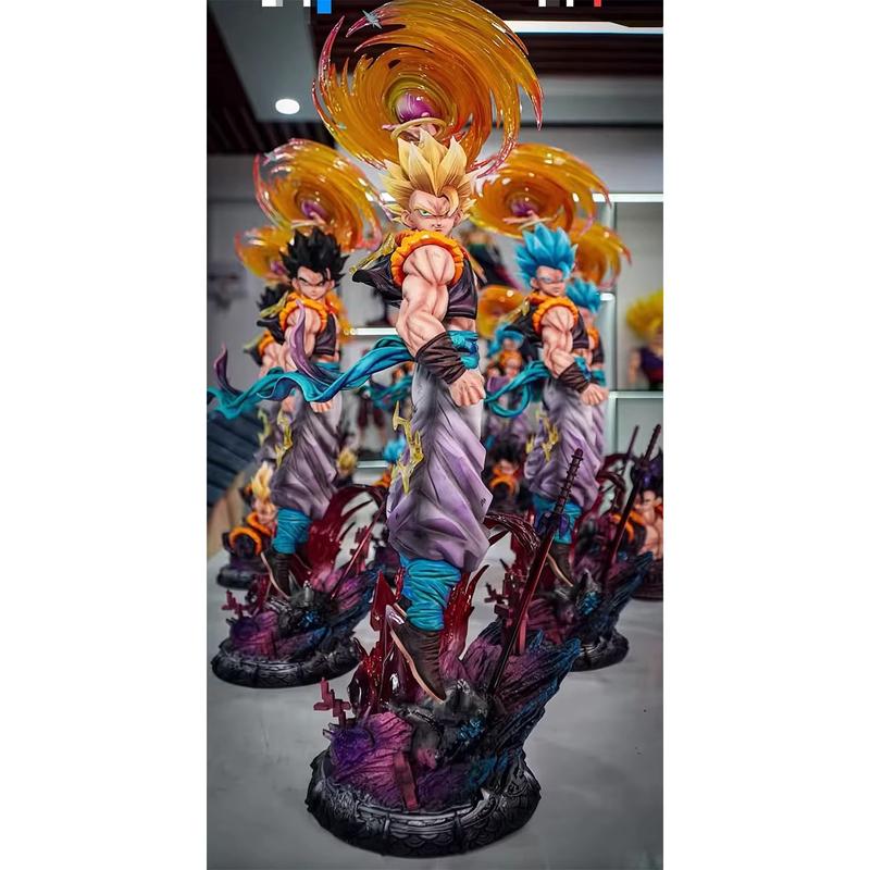 Jt Studio Yun Qi Gogeta 45cm Three Headed Carved Dragon Ball Animation Character Gk Hand Made Model Collection Ornaments Gifts