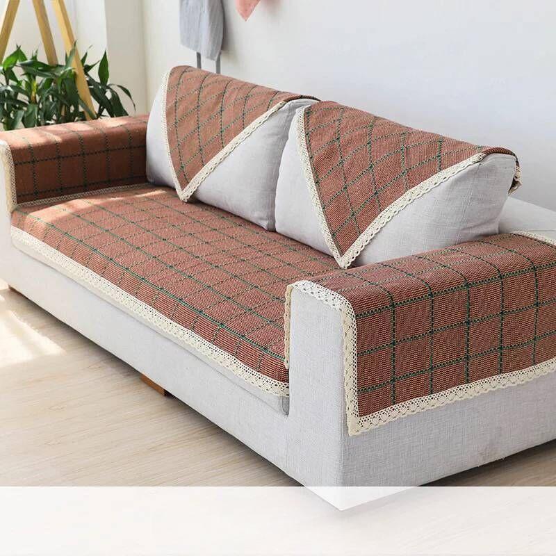 

Ткань для диванных подушек, универсальная для всех сезонов, серый клетчатый чехол для дивана, полное покрытие, полотенце для спинки, полотенце для подлокотника, простое и современное 70*70