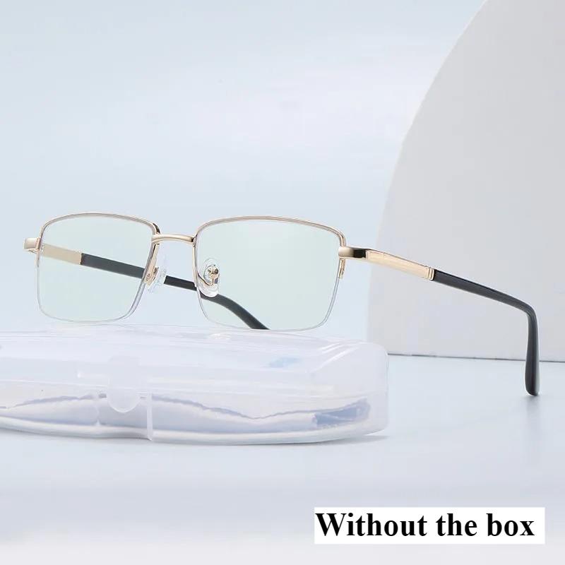 Men'S Fashion High-Definition Anti-Blue Light Presbyopia Glasses Neutral Fashion Business Half Frame Glasses For Farsightedness