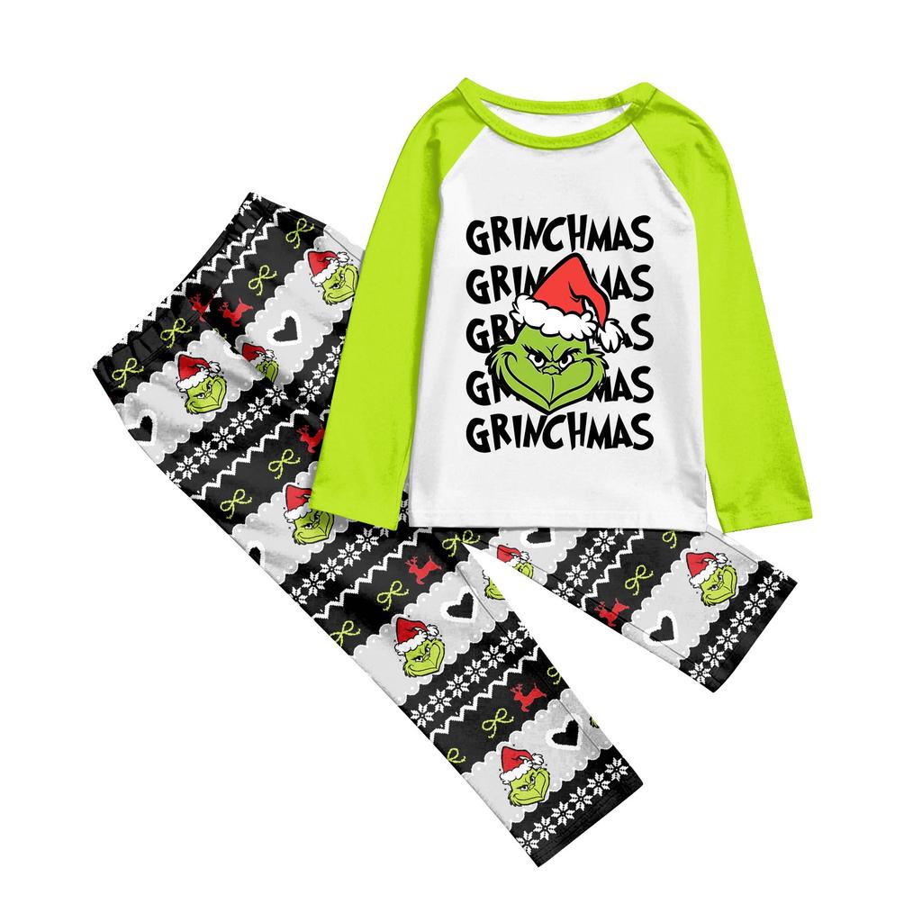 Familienpassende Drucksets Pyjamas Loungewear Outfits Familienpassendes Langarm-Oberteil+Hose Set