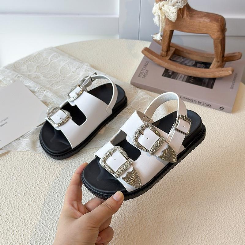 

Summer Children Sandals for Kids Trendy Baby Girls Sport Sandals Exquisite Metal Buckle Girl s Sandals Summer Beach Shoes I11028 26 белый