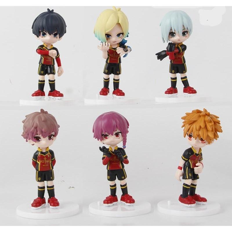 6pcs BLUE LOCK Anime Figure Set 8cm Isagi Bachira Chigiri Ness Hiori Nagi Reo Kaiser Model Toys Collection