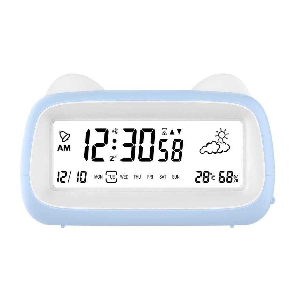 Cartoon Cat Night Light Alarm Clock - Smart Digital Display for Kids, Students, Boys & Girls - Desktop Electronic Watch Gift