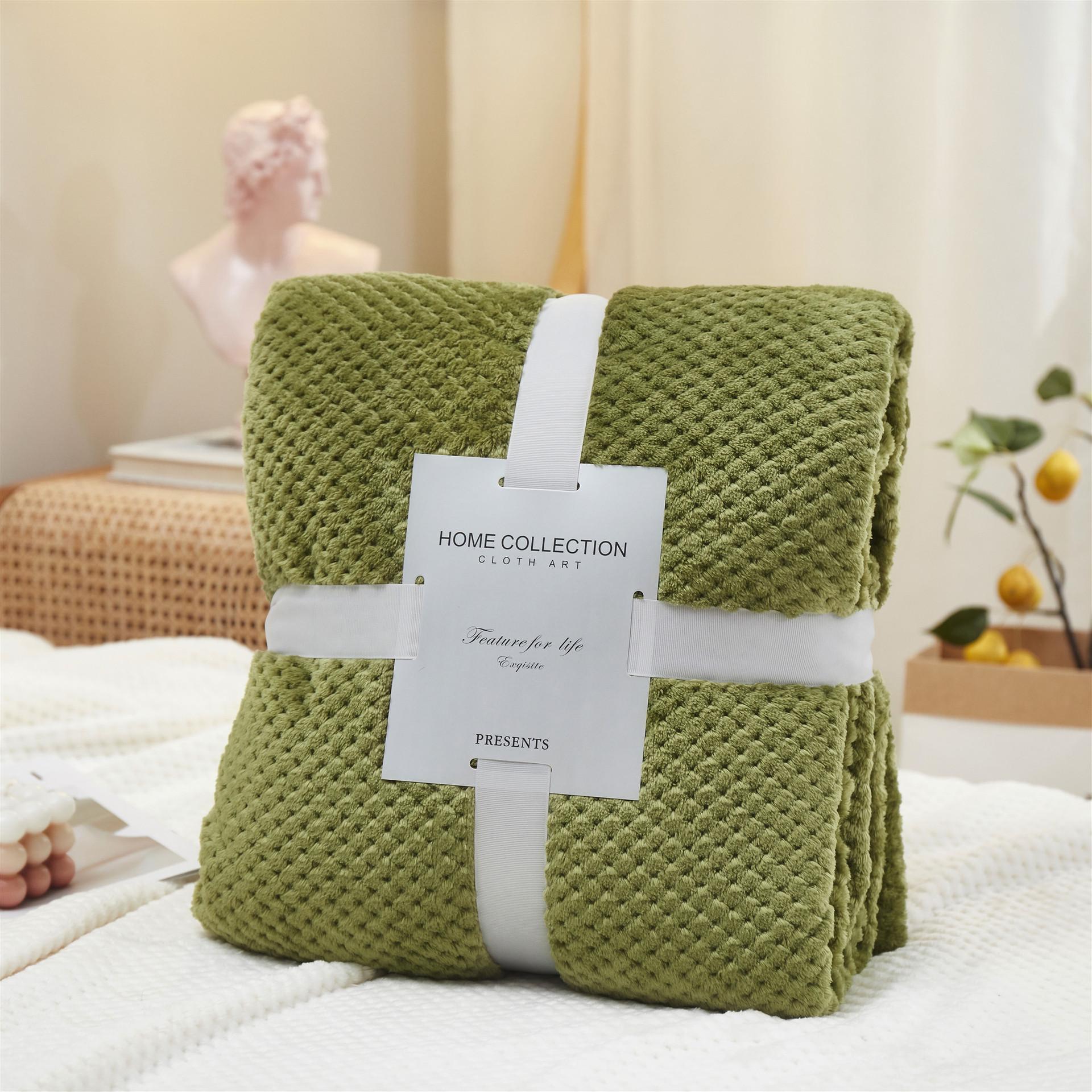 Однотонный коралловый флис с принтом ананаса и клеткой, плед для дивана 45x65cm Pet Blanket 105g