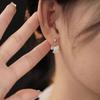 Vintage Silver Color Lace Heart Hollow Bow Screw Buckle Puncture Stud Earrings for Women Fine Jewelry Minimalist Accessories