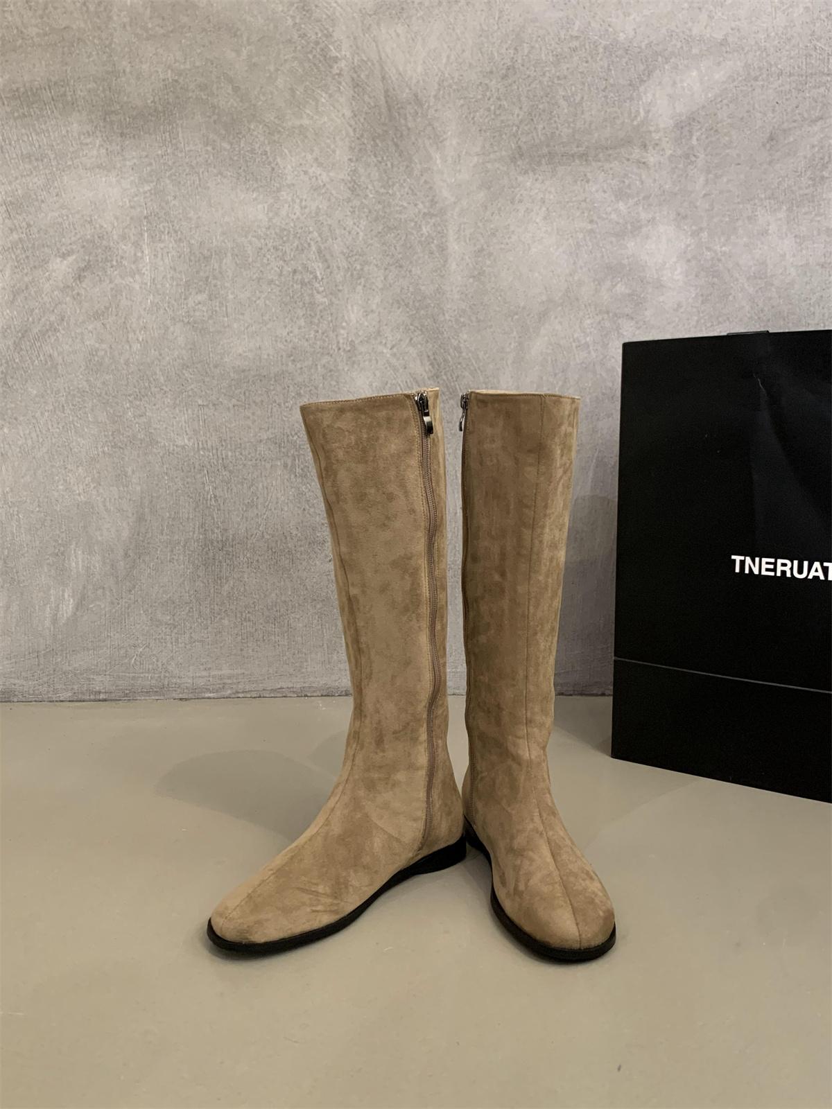 

Модные женские сапоги длиной до колена, новые боковые молнии для улицы, новинка зимы 2024 года, горячая распродажа, модные туфли с круглым носком для женщин Botines Mujer 39 хаки