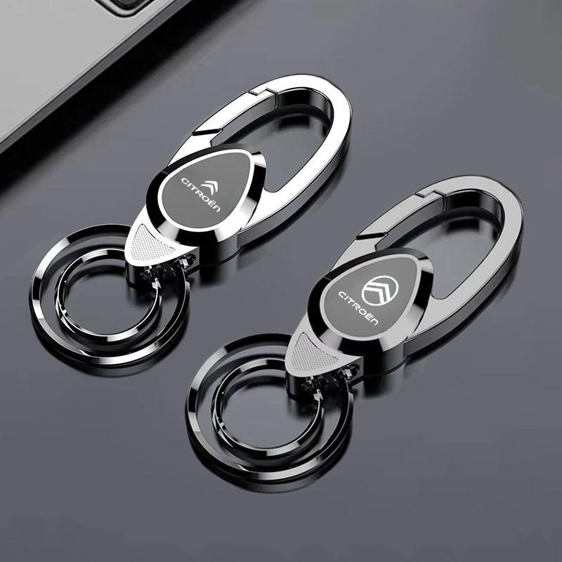 AGN4 Car Zinc Alloy Key Ring Keychain Auto Keyring Decor Accessories For Citroen C4 C3 C5 C5X e-C4 X e-C3 C-Elysee Berlingo C1 C6 C2