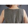 Vintage Plaid Tank Dress Crew Neck Sleeveless Base Dress Women's Long Summer Dress