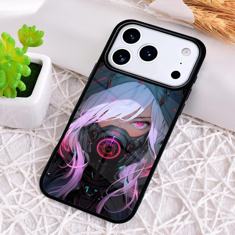 Anime Girl Mask Phone Case for iPhone 17 Air 16 15 11 12 14 13 Pro Max Shockproof Cover