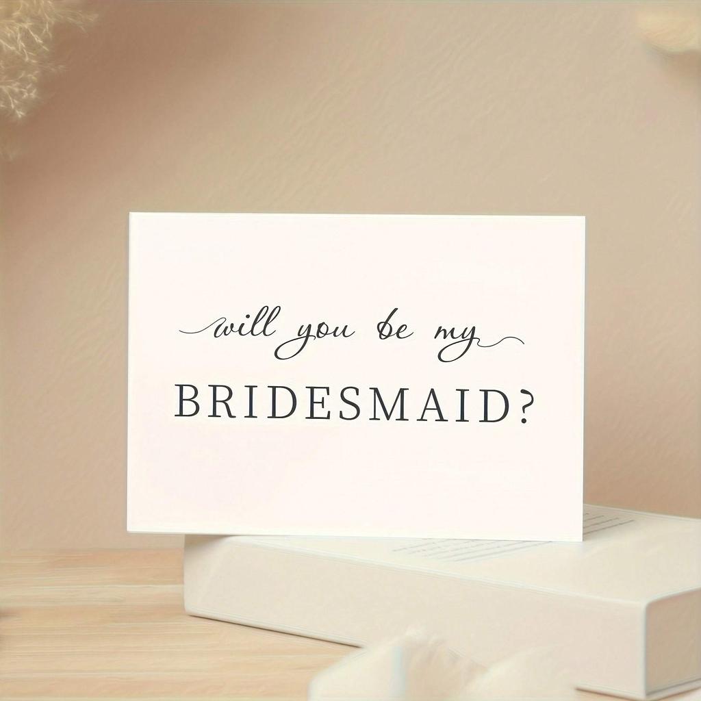 1pc Enchanting Bridesmaid Proposal Card - Heartfelt Invitation & Timeless Memento For Weddings Or Engagements - A Thoughtfully Designed Keepsake