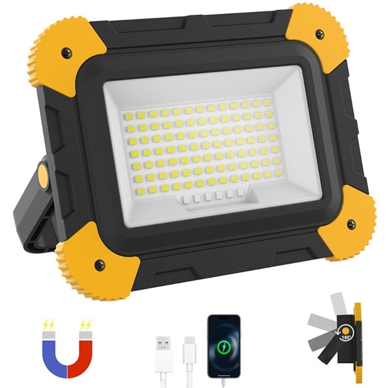 High Brightness LED Camping Lamp With Magnetic Base Portable Rechargeable For Outdoor Adventures Waterproof ABS Material