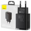 Baseus Compact Quick Charger Network Charger, Usb, Usb-C, 20W (Black)