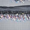 1 Yard Blatt Perlen bestickt Pailletten Spitzenbesatz Stoff Hochzeitskleid Dentelle Applikation 12CM breit