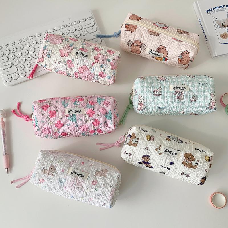 Back To School Pencil Case Ins Pink Sweetheart Bow Aesthetic Oxford Stationery Bag Pouch Stationery Kawaii School Supplies 2026