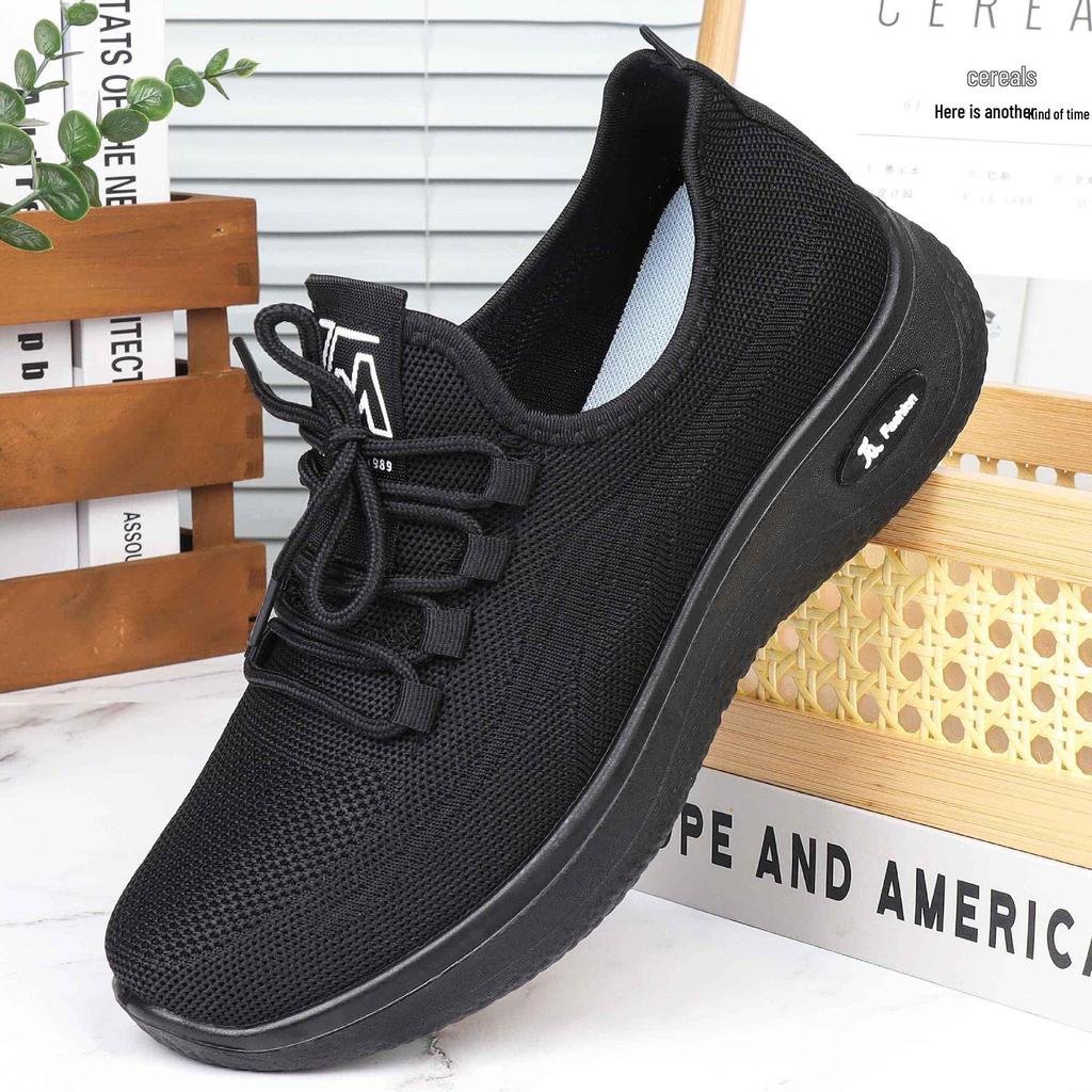 Goldener Herbst Herren Schwarze Freizeitschuhe mit Leichten Polyurethansohlen