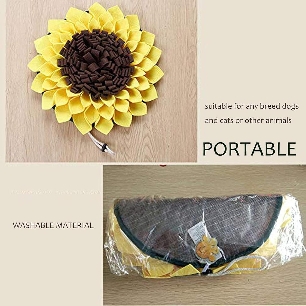 Sunflower Dog Snuffle Mat: Bite-Resistant, Slow Feeder & Anti-Choking Training Blanket