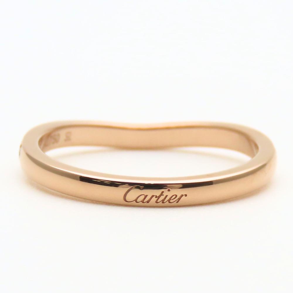 Used CARTIER Ring Ballerina Curve Wedding EU#51.5 52 K18 Pink Gold/diamond 2.2g Pink Gold Jewelry