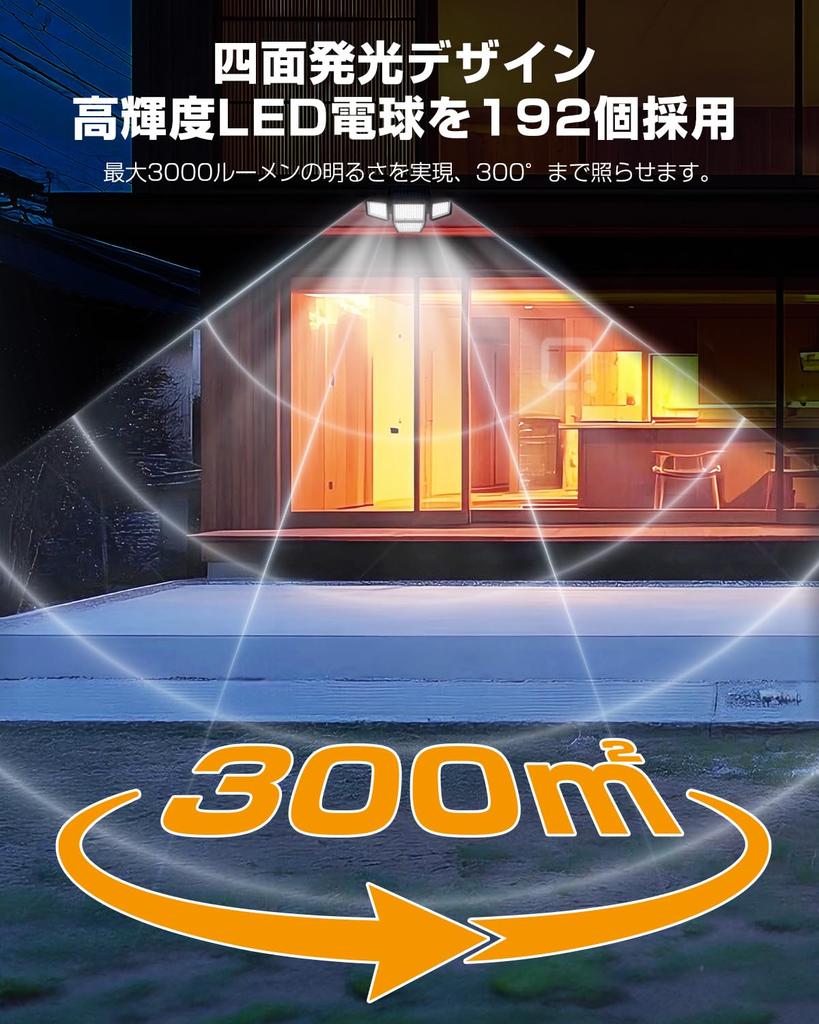 Solar Light for Outdoors [2025 New Year Sale, 2600mAh High-Capacity, 4-Sided Lighting & Ultra-Bright LEDs, 3000 Lumens] Sensor, Solar-Powered, Motion