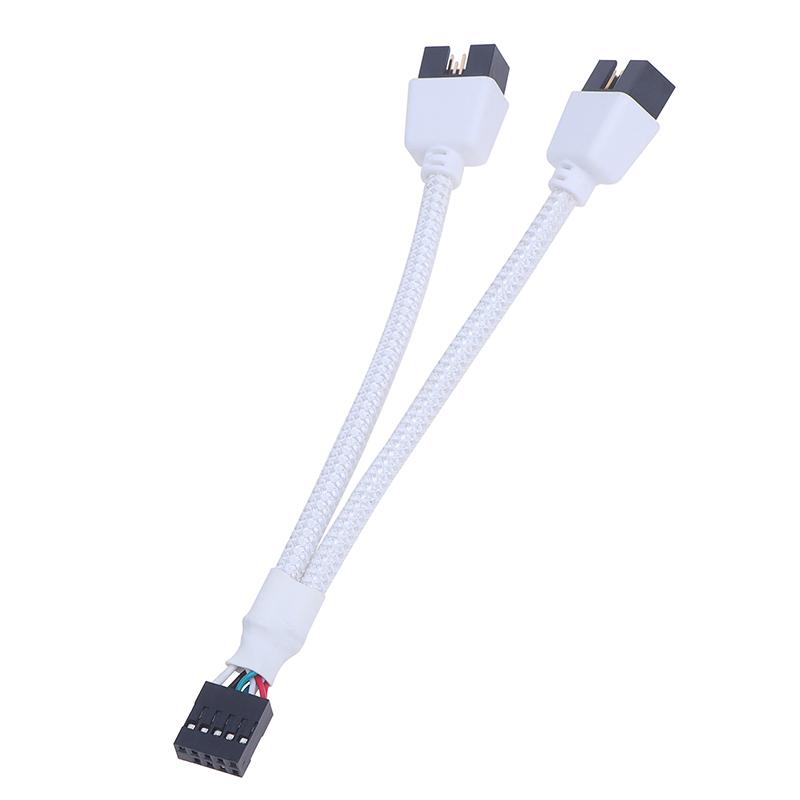 Audio Hd Extension Cable For Pc Diy 15Cm Computer Motherboard Usb Extension Cable 9 Pin 1 Female To 2 Male Y Splitter