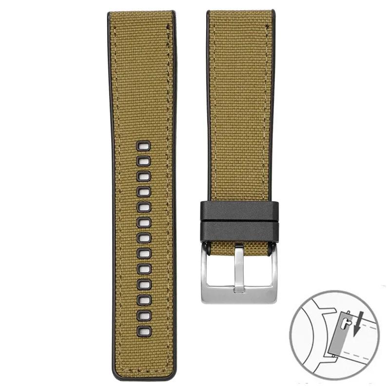 20mm 22mm 24mm Canvas Silicone Strap for Seiko Diving Waterproof Rubber Nylon Quick Release Watch Band for Swatch X Blancpain