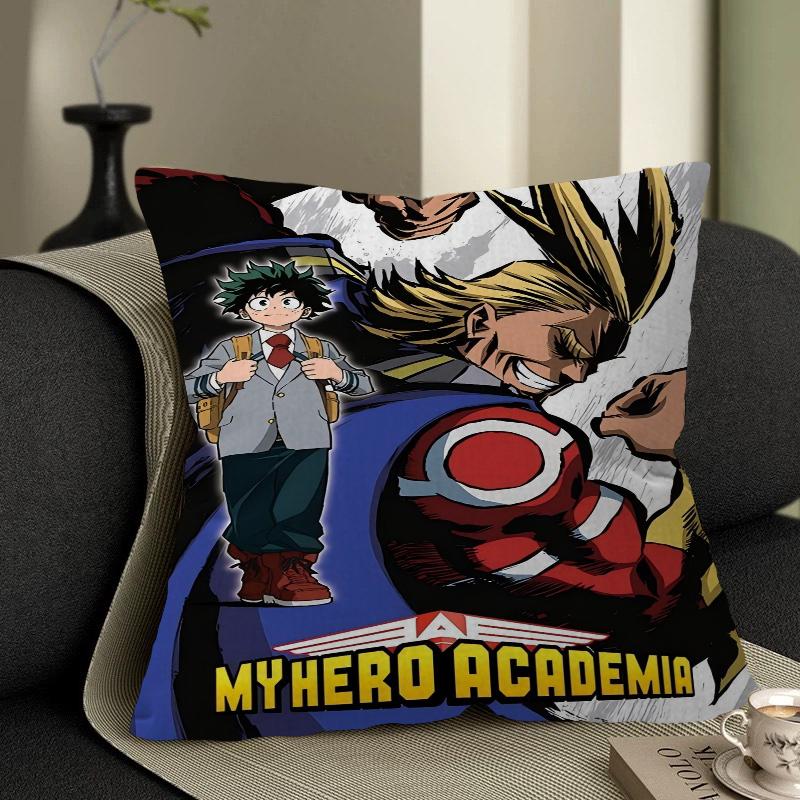 My Hero Academia Pillow Covers Cartoon Sofa Decorative Home Double-sided Printing Short Plush Cute Cushion Cover