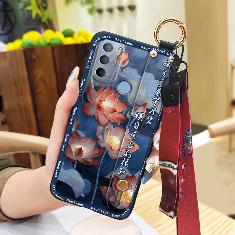 Fashion Dirt-resistant Phone Case For MOTO G31 With Fingerprint/XT2173-1 Phone Holder Ring Elderly lady Wristband