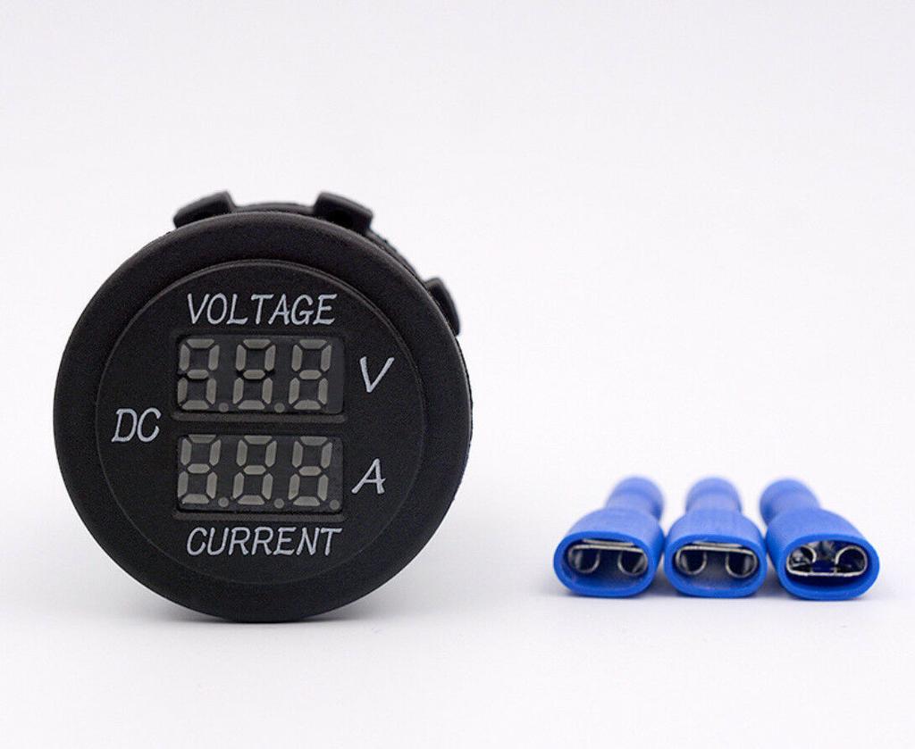 Car Motorcycles Blue Amp Dual Digital Voltmeter Ammeter Volt Meter Gauge